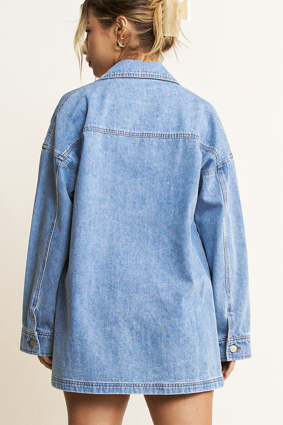 MAIALE DENIM JACKE AND SKIRT SET