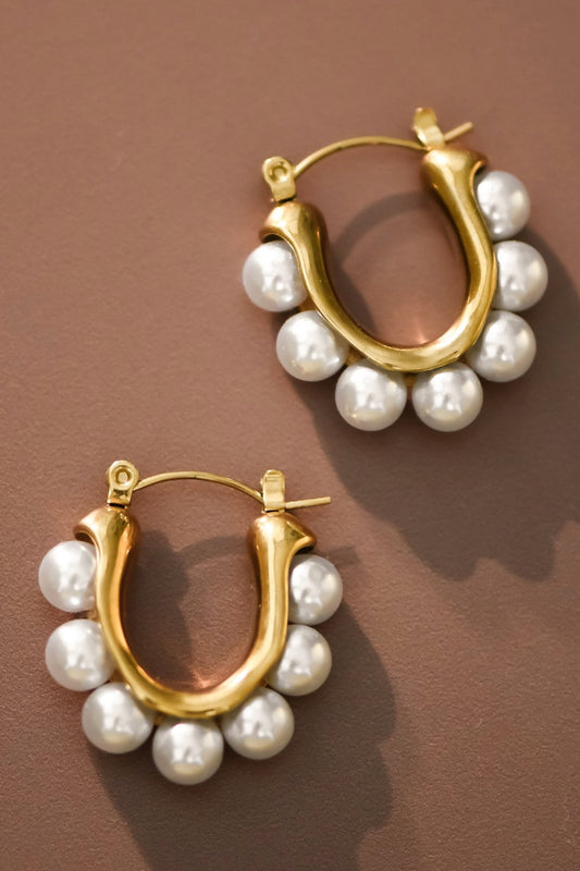 PEARL LOOP EARRINGS