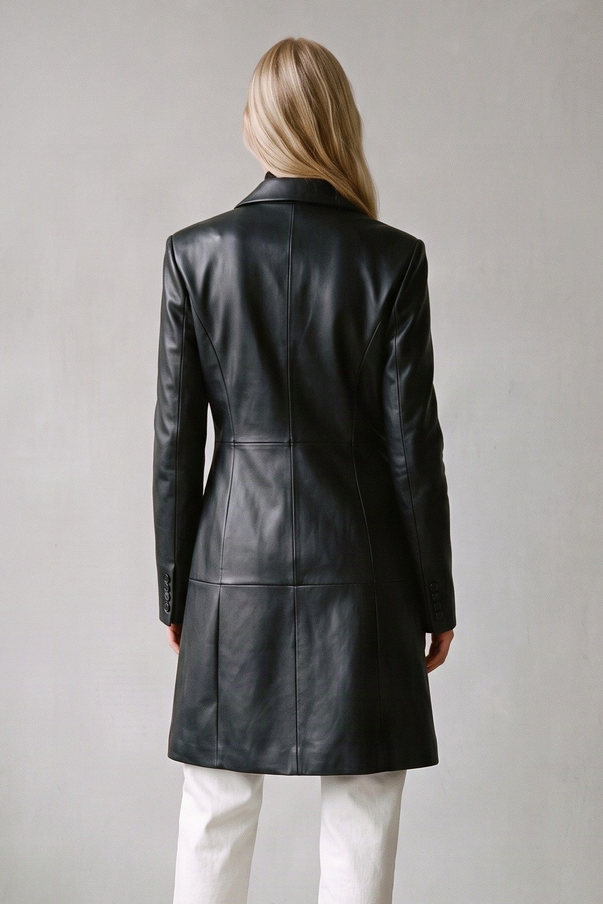 Bianca Faux Leather Blazer Coat