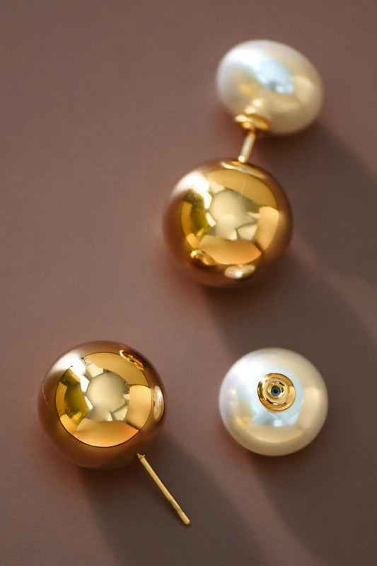 INFINITY PEARL LOOP EARRINGS