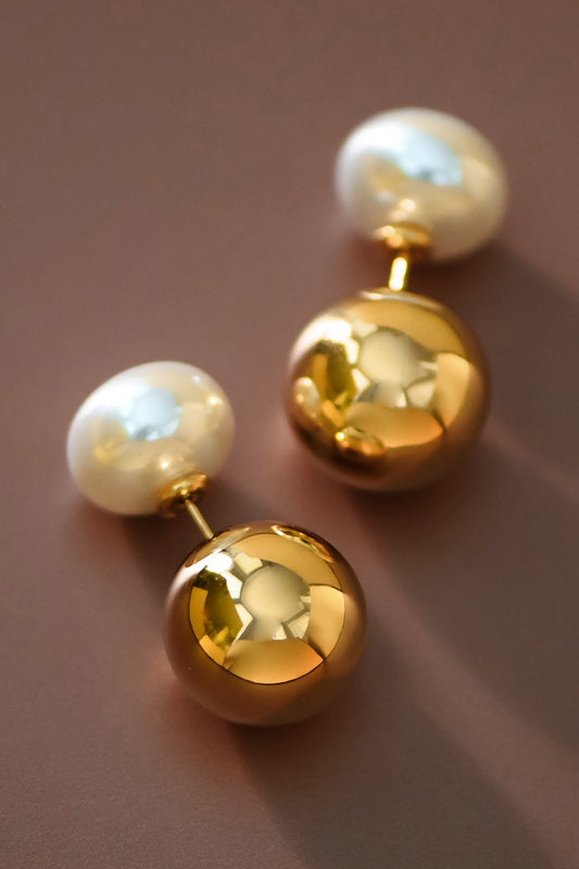 INFINITY PEARL LOOP EARRINGS