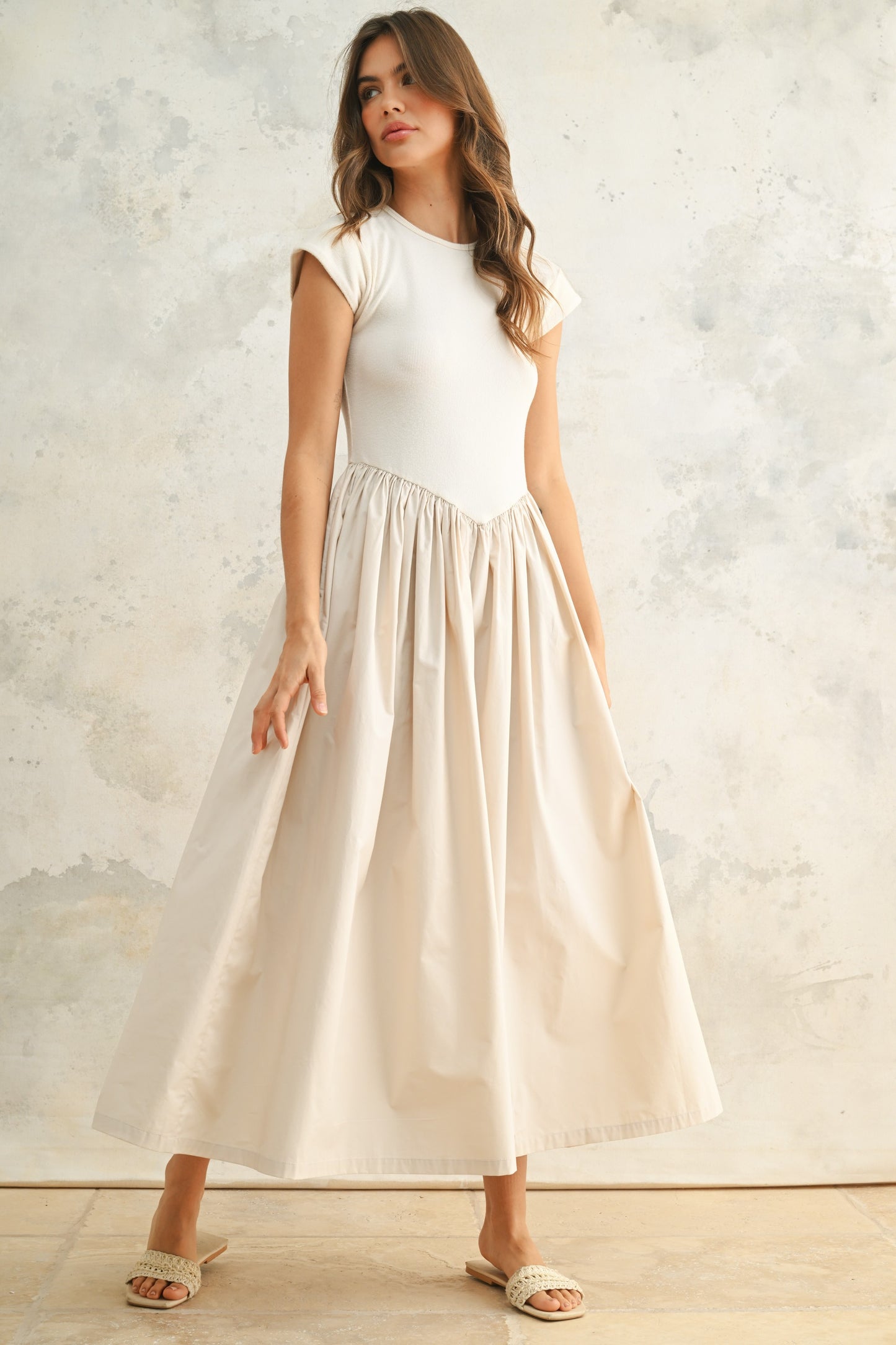 SERENA RIB WOVEN DRESS