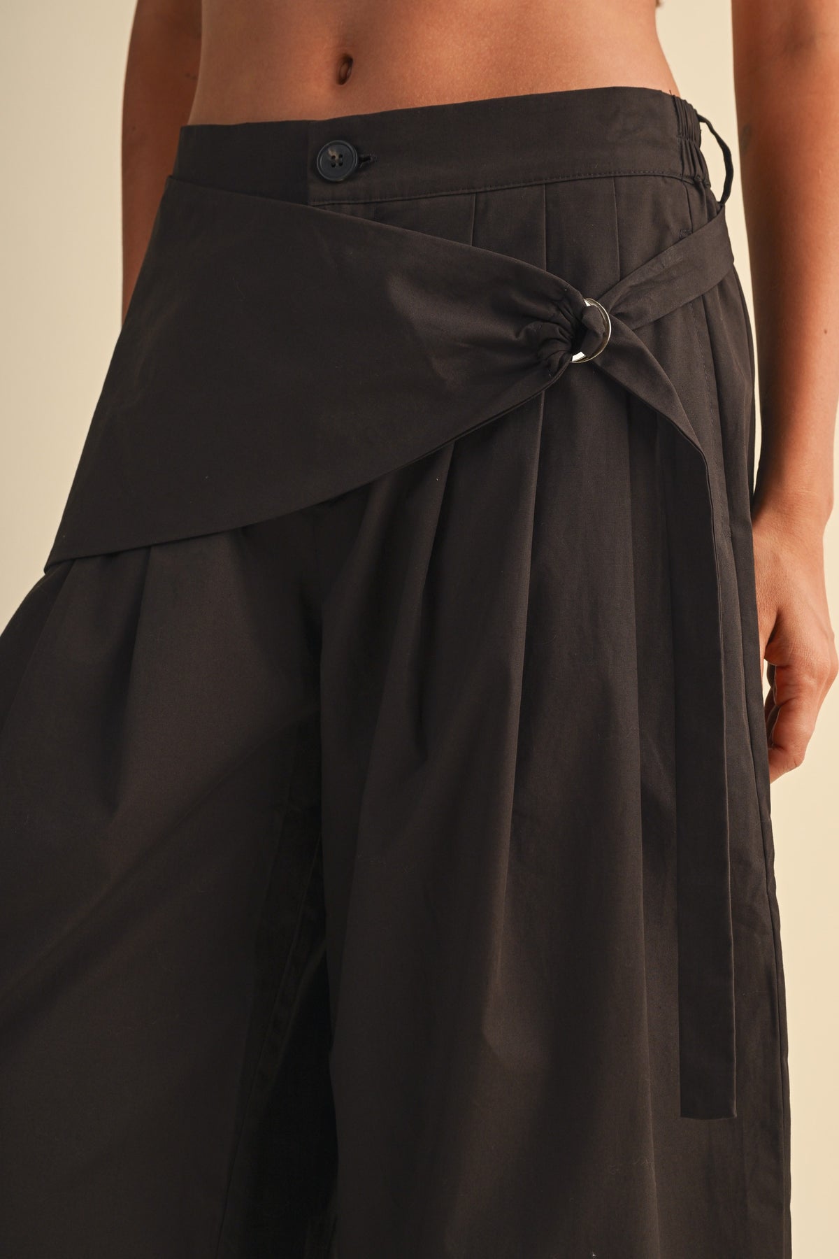Dahlia Sarong Detail Barrel Leg Trouser Pants