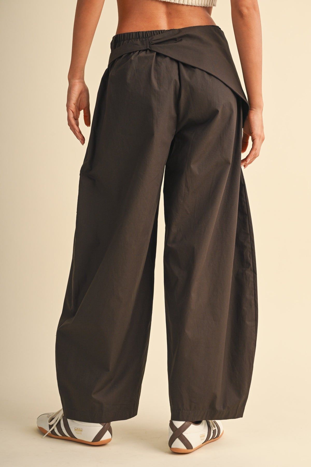 Dahlia Sarong Detail Barrel Leg Trouser Pants
