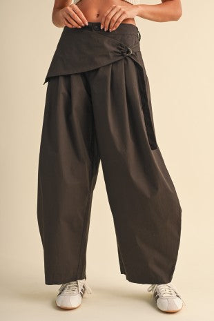 Dahlia Sarong Detail Barrel Leg Trouser Pants