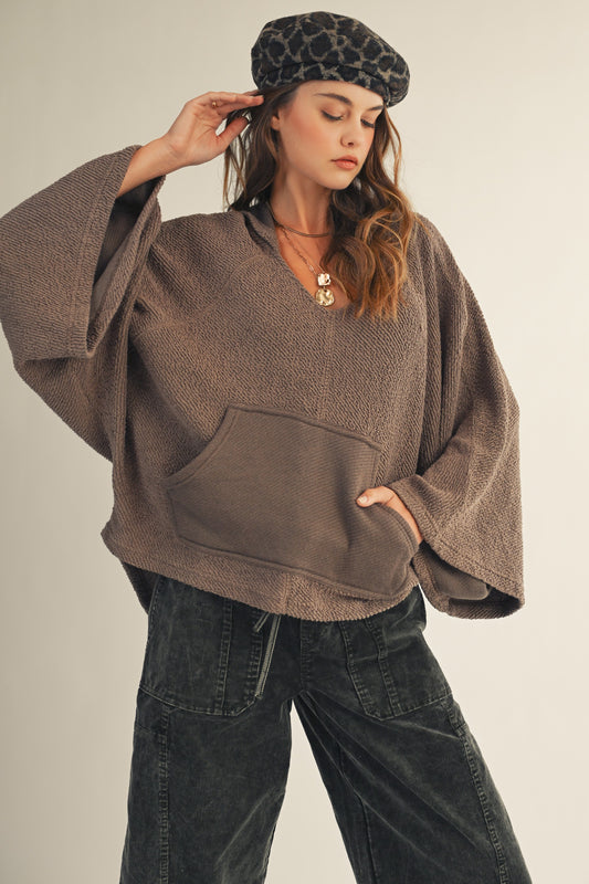 BOBBIE V NECK HOODIE