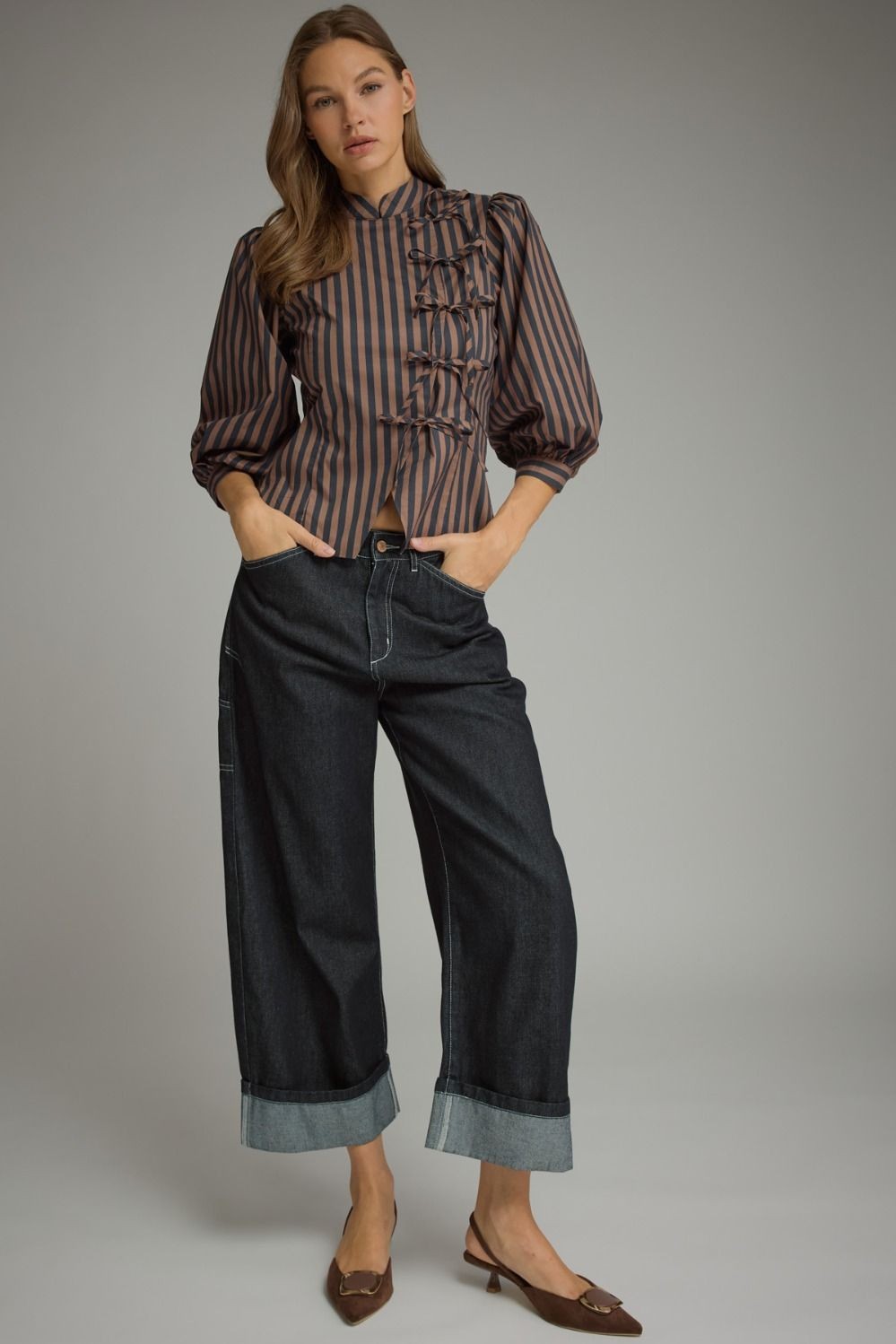 Brooke Striped Puff Sleeve Top